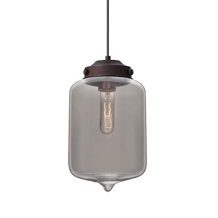 Besa Lighting Olin Cord Pendant, Smoke, Bronze Finish, 1x60W Incandescent 1JT-OLINSM-BR